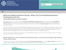 Tablet Screenshot of medicalassistantschools.com